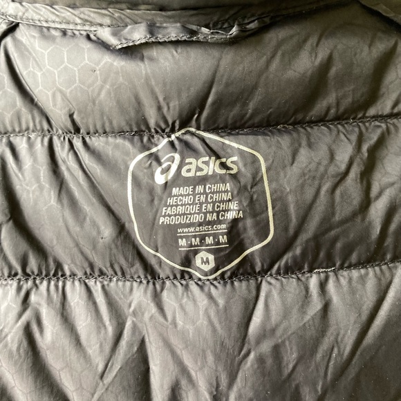 New Men’s Asics Black Nylon Duck Down Puffer Jacket size M - Picture 13 of 14